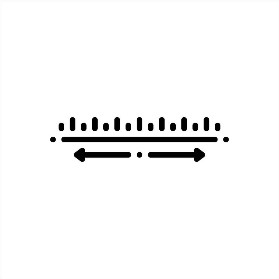 Black line icon width vector