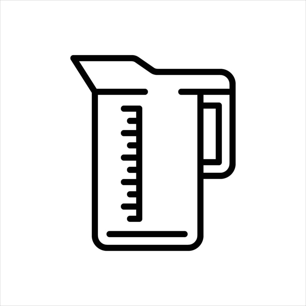 Black line icon measuring cup vector
