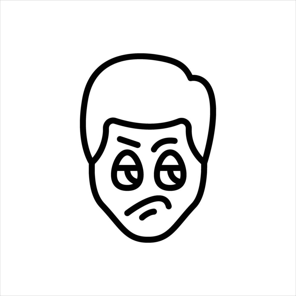Black line icon jealous vector