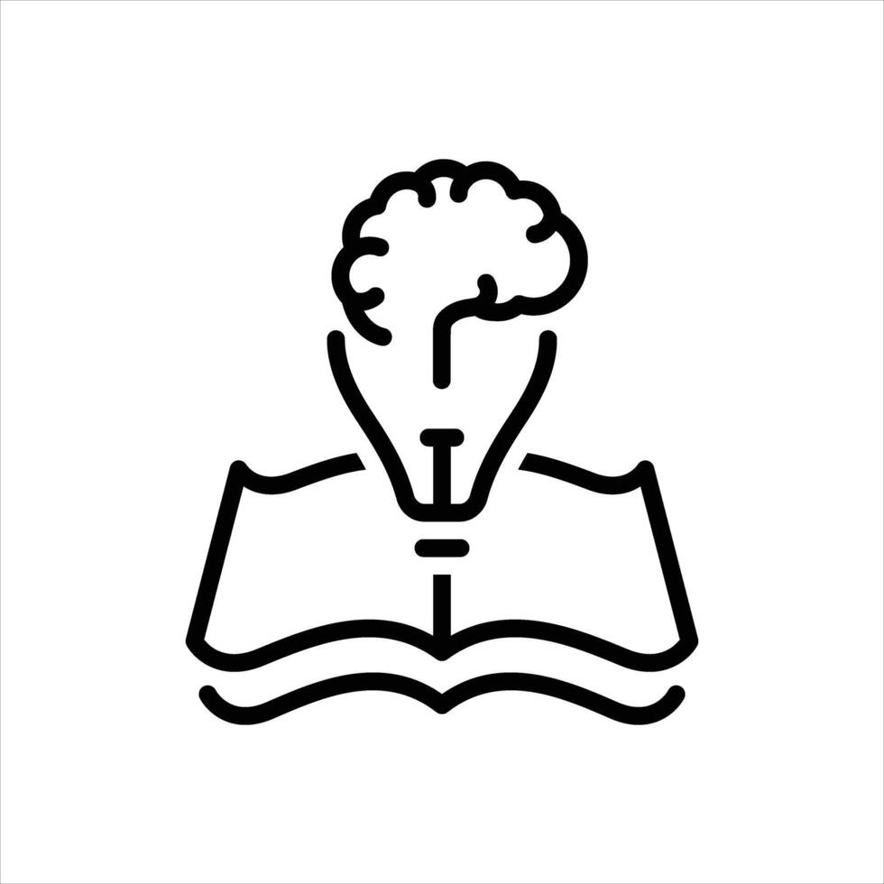 Black line icon knowledge vector