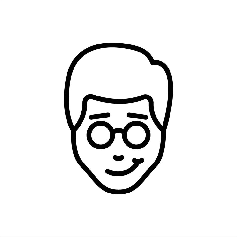 Black line icon confident vector