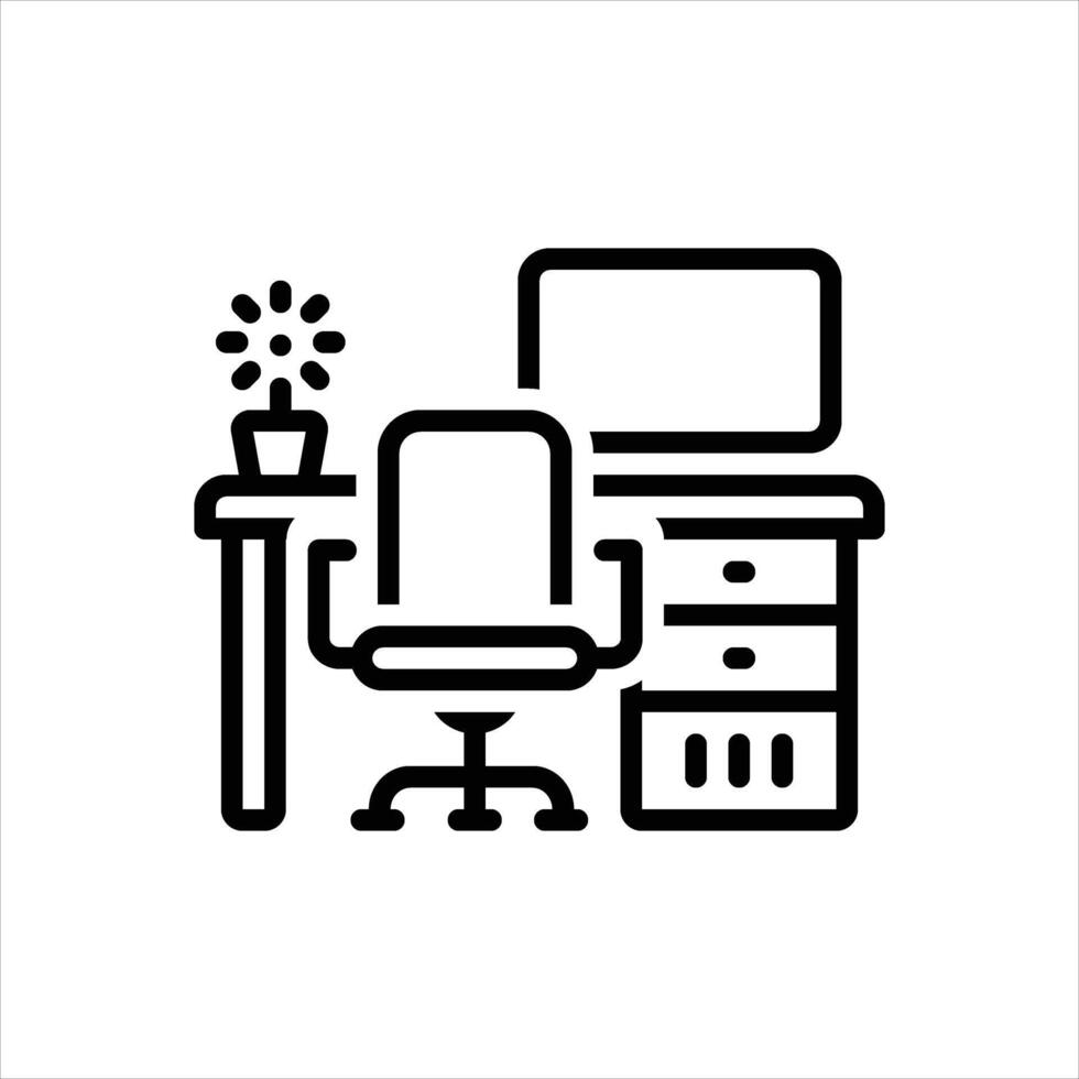 Black line icon workspace vector