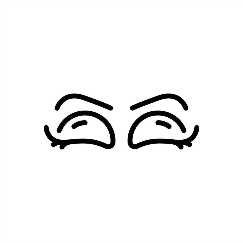 Black line icon closed eye vector
