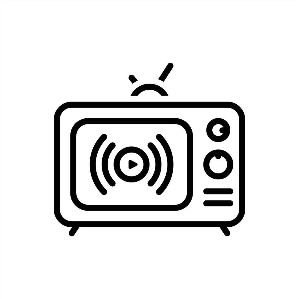 Black line icon streaming vector