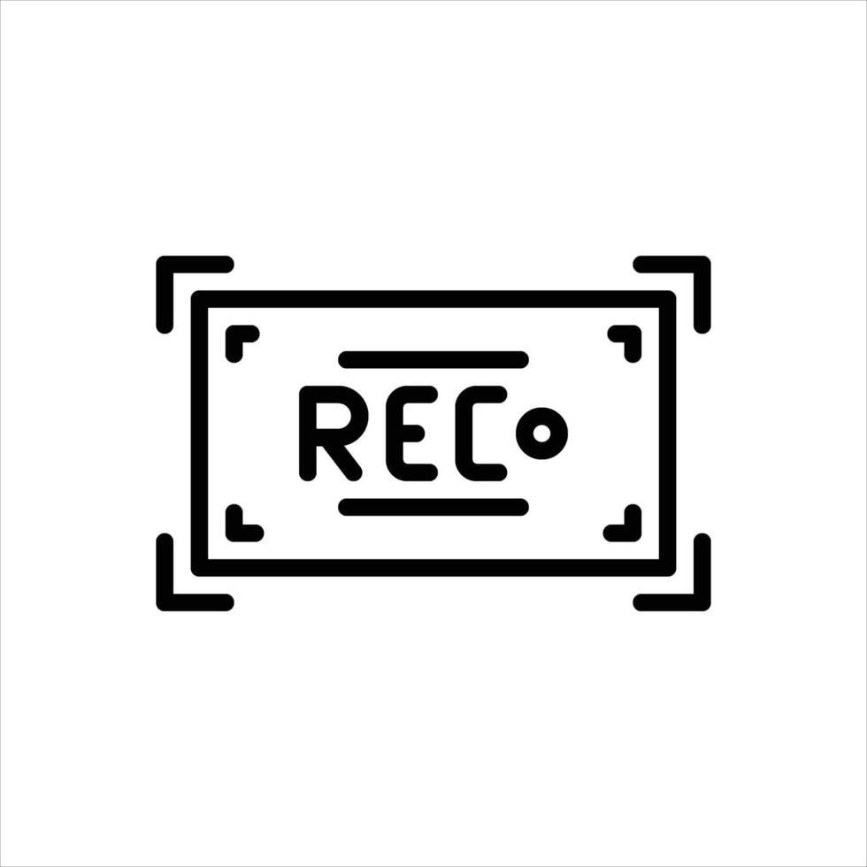 Black line icon rec vector