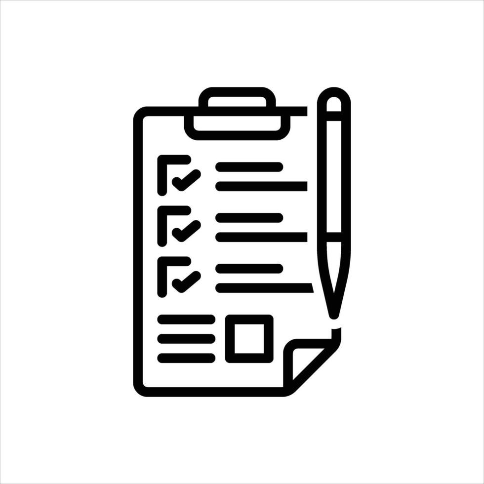 Black line icon questionnaire vector