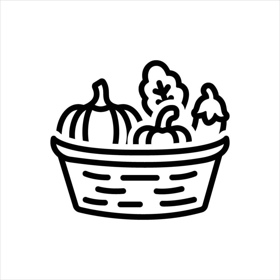Black line icon organic market vector