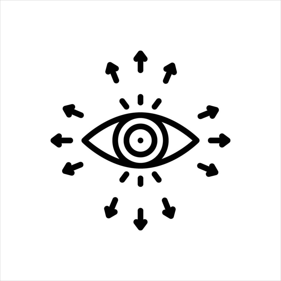 Black line icon surveillance vector