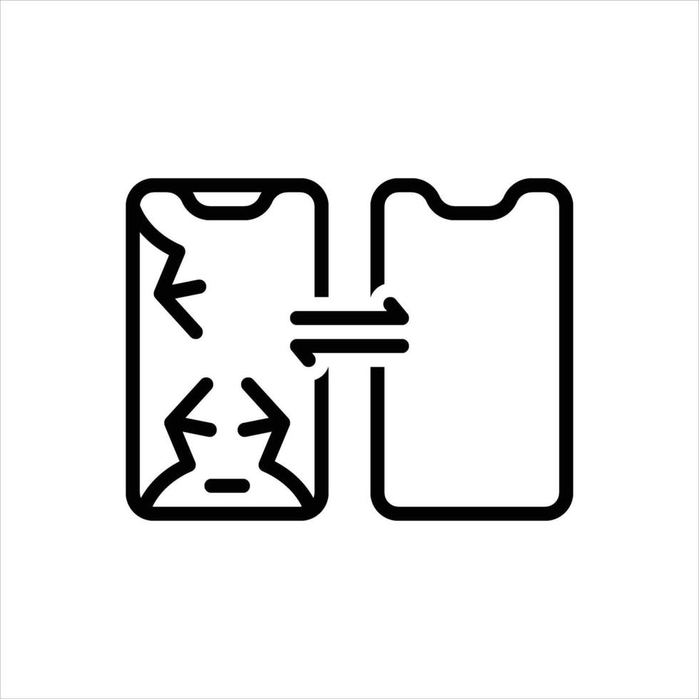 Black line icon replacement vector