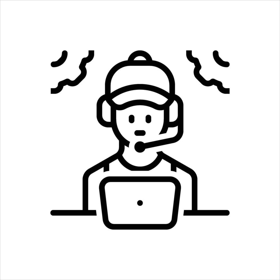 Black line icon assistance vector