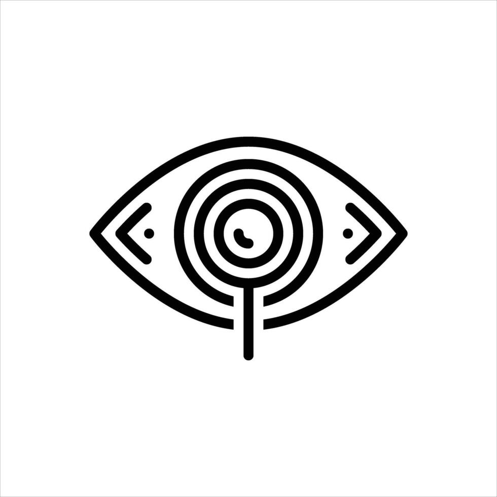 Black line icon investigate vector