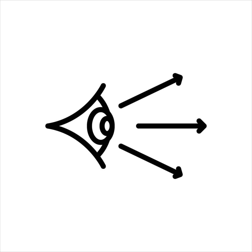 Black line icon visual perception vector