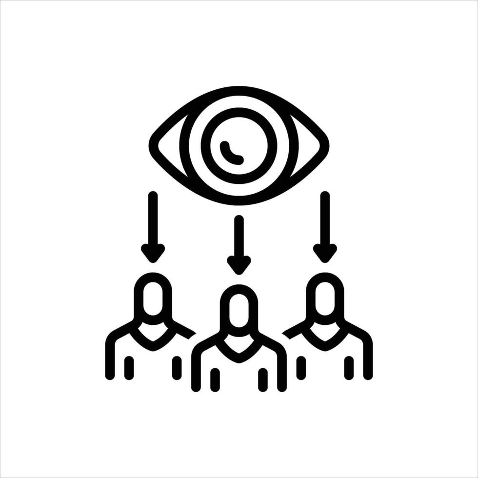 Black line icon supervision vector