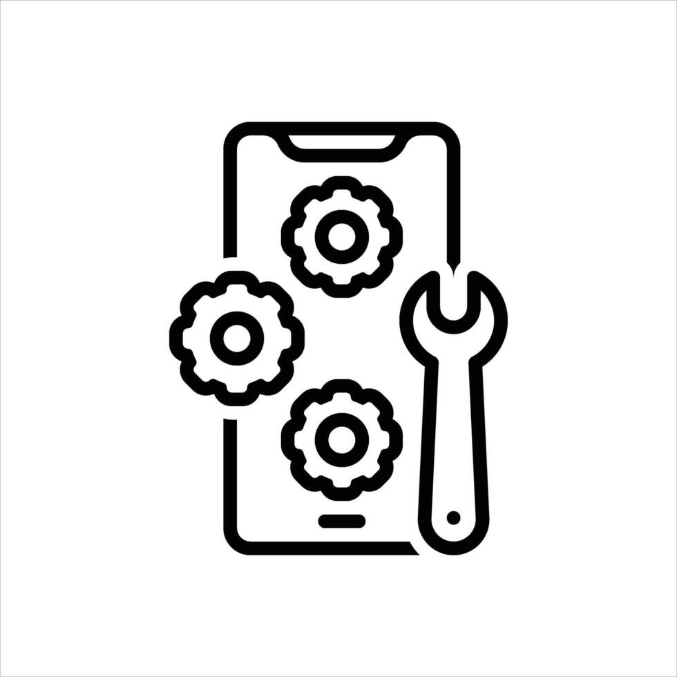 Black line icon fix vector