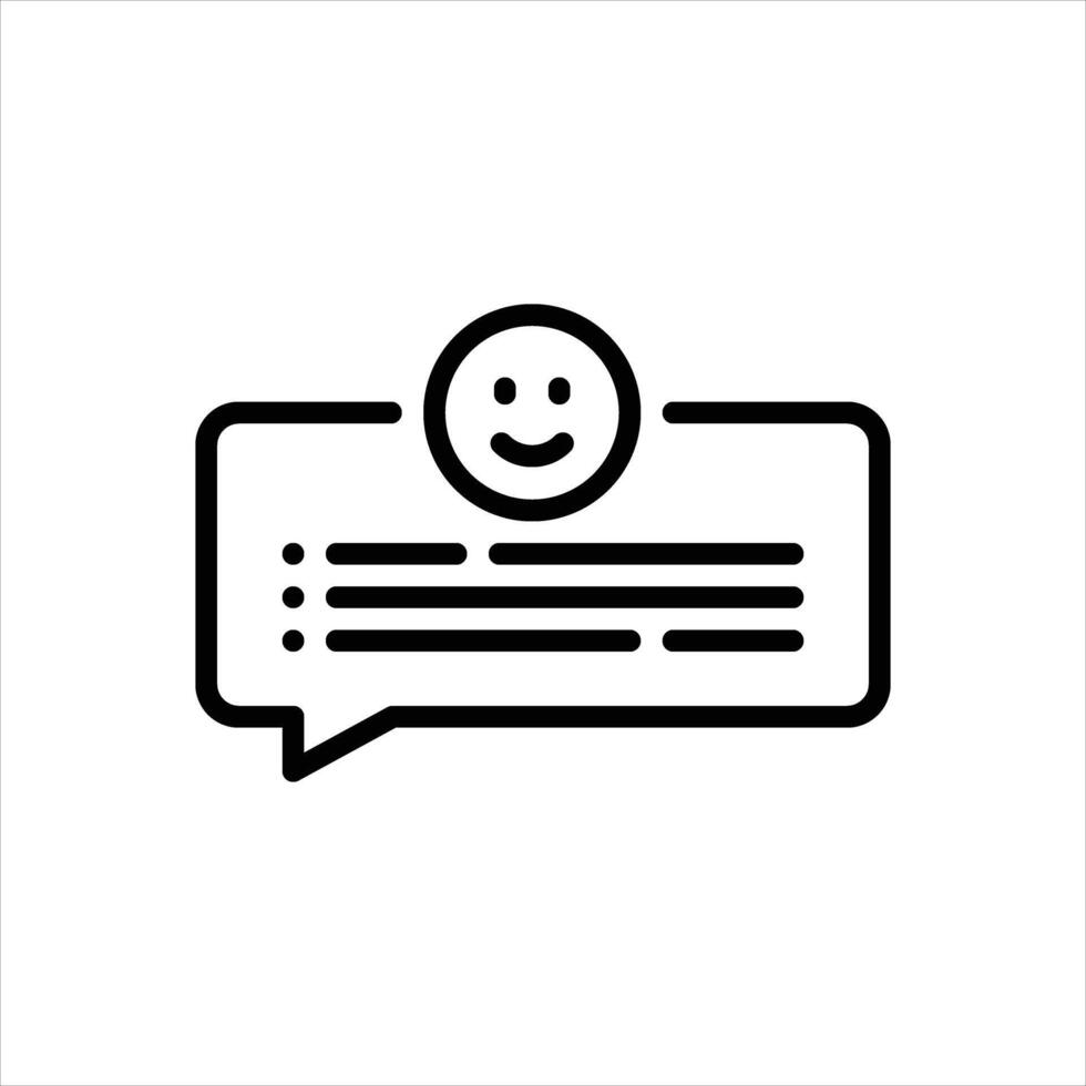 Black line icon feedback vector