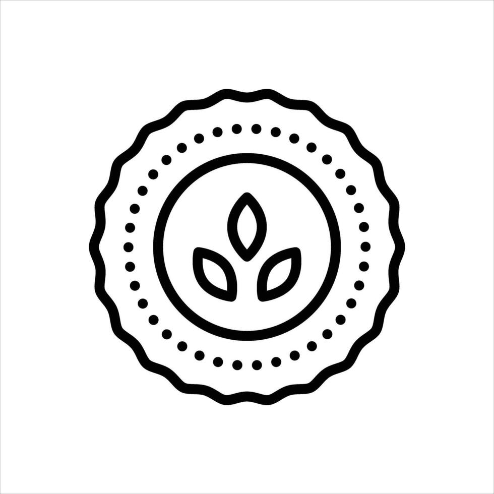 Black line icon organic label vector