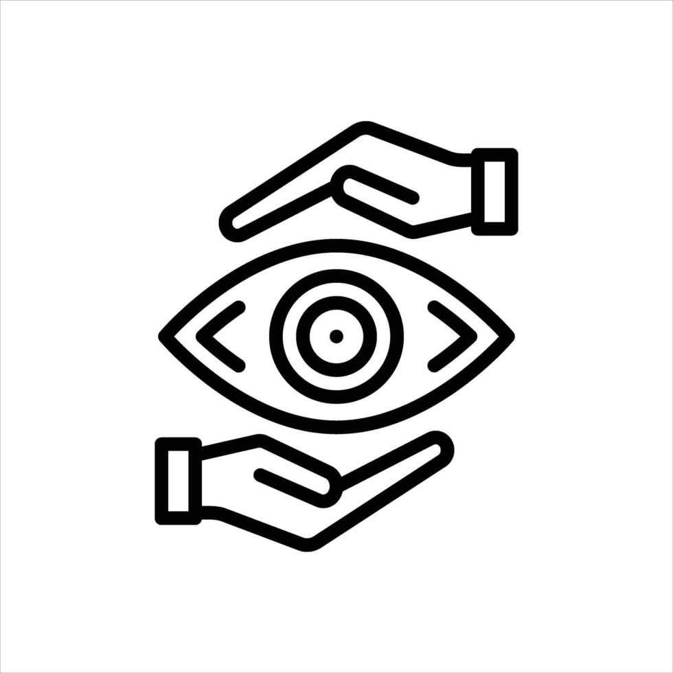 Black line icon eye care vector