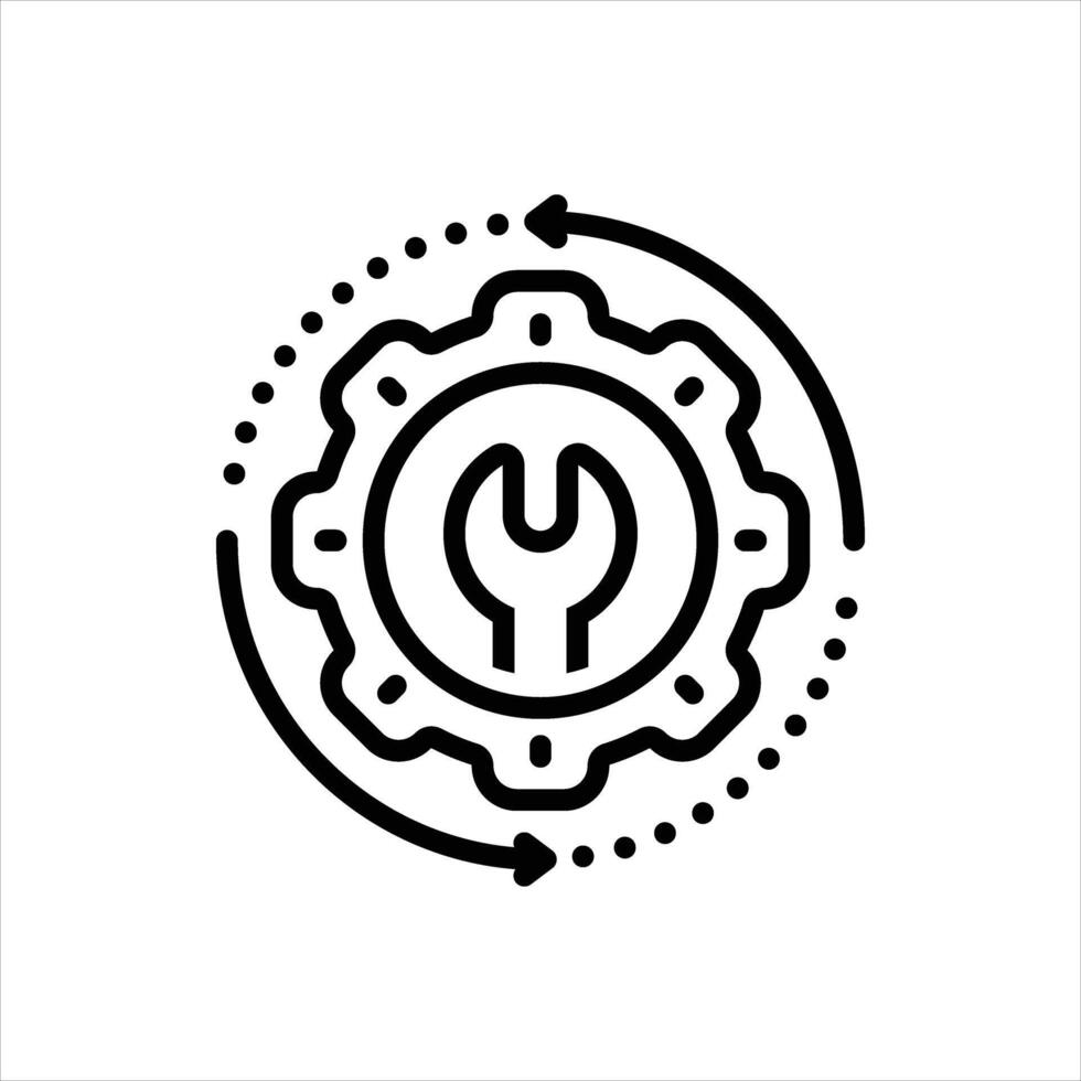 Black line icon restore vector