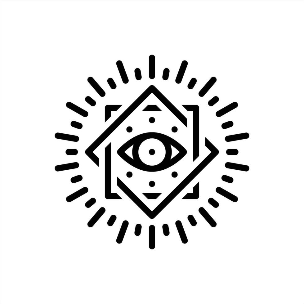 Black line icon eye of providence vector