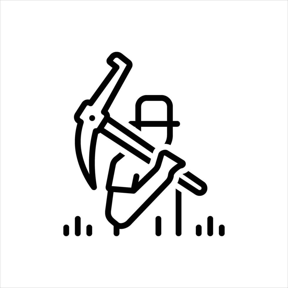 Black line icon farmer vector