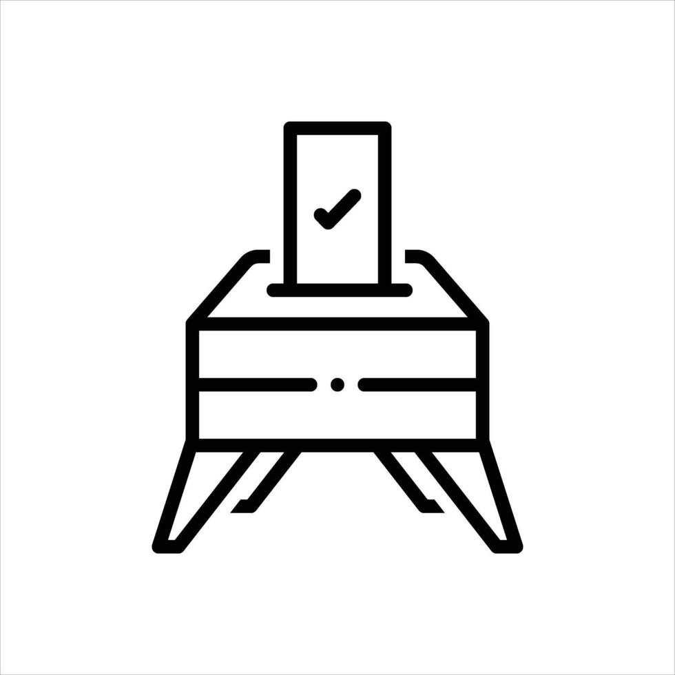 Black line icon vote vector