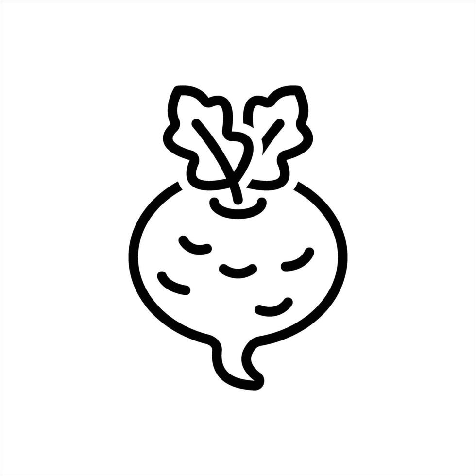 Black line icon turnip vector