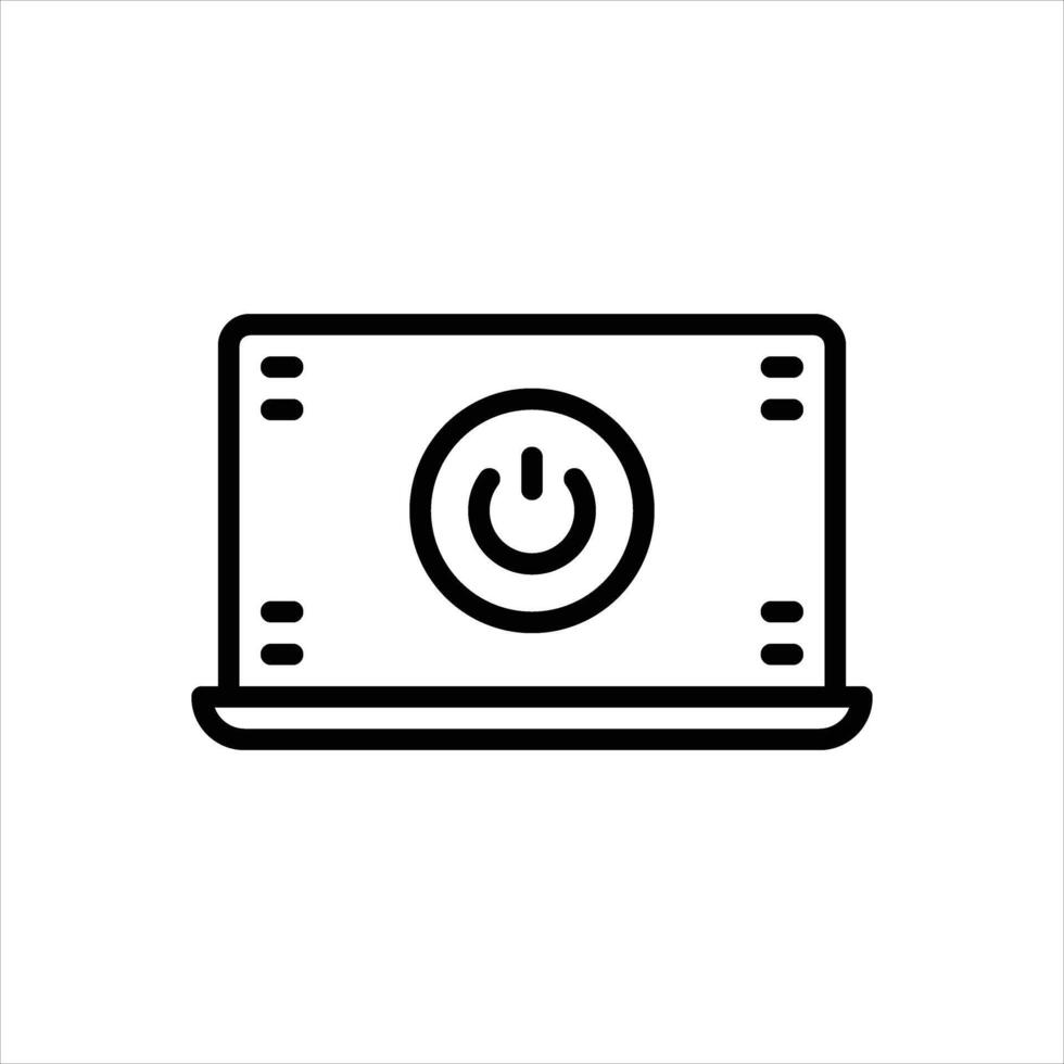 Black line icon power vector