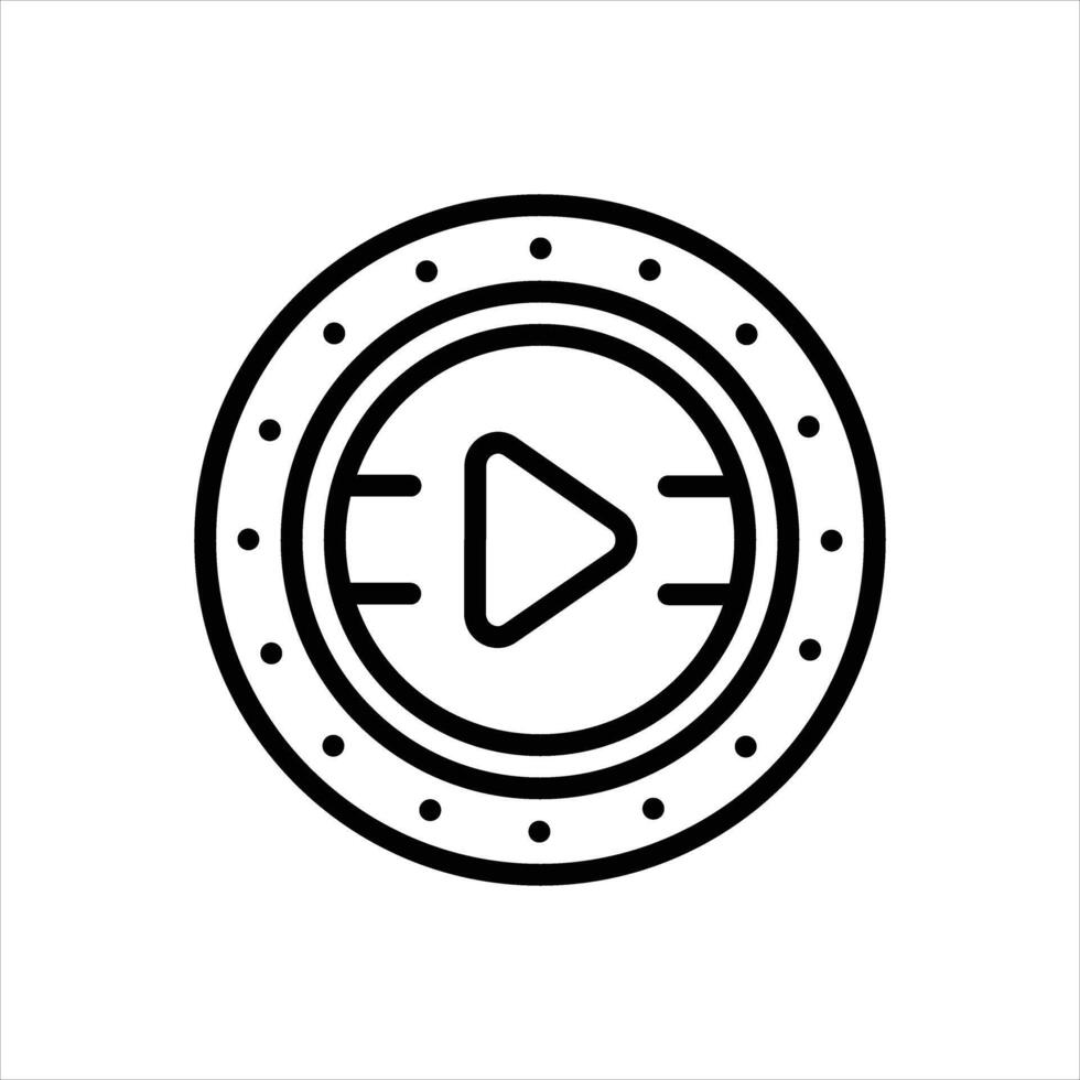 Black line icon button vector