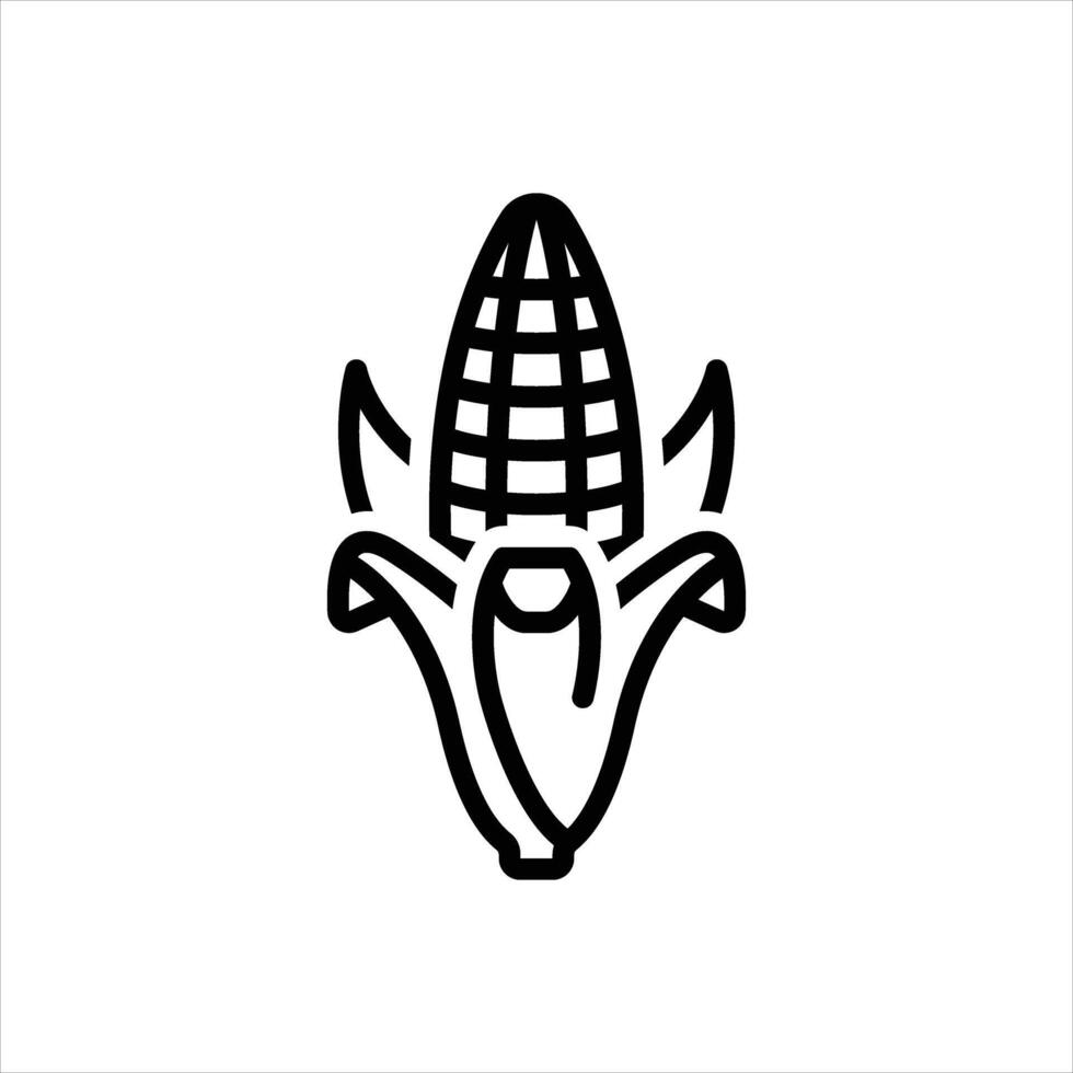 Black line icon corn vector