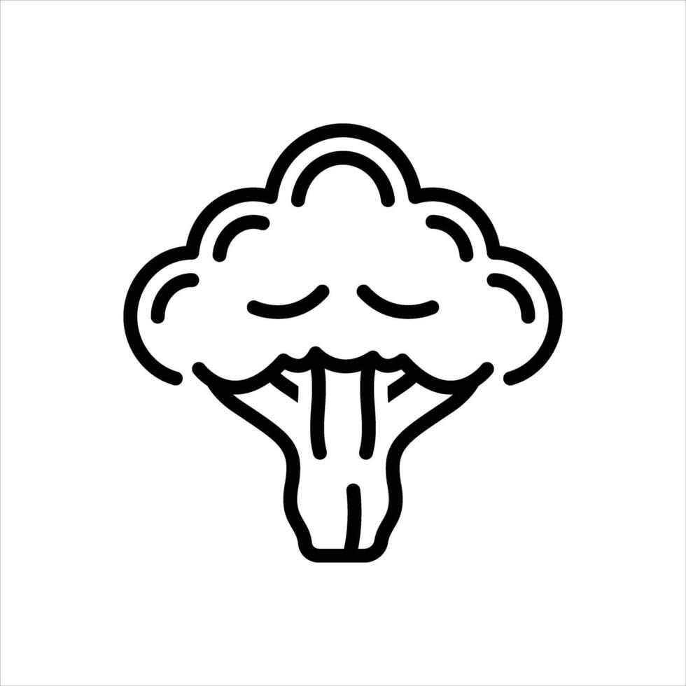 Black line icon broccoli vector