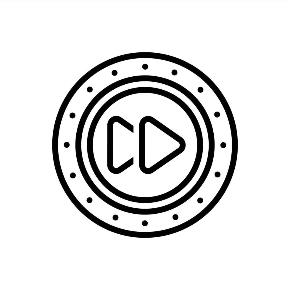 Black line icon forward button vector