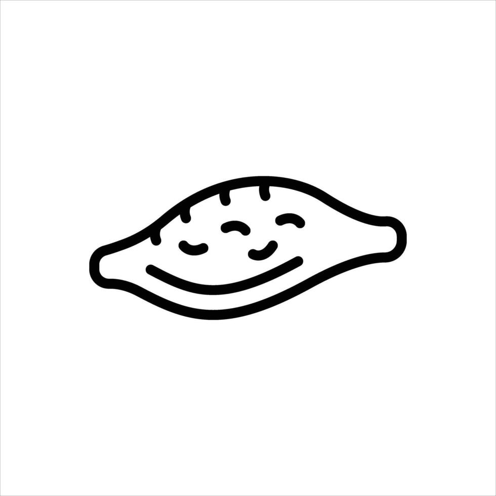 Black line icon sweet potato vector