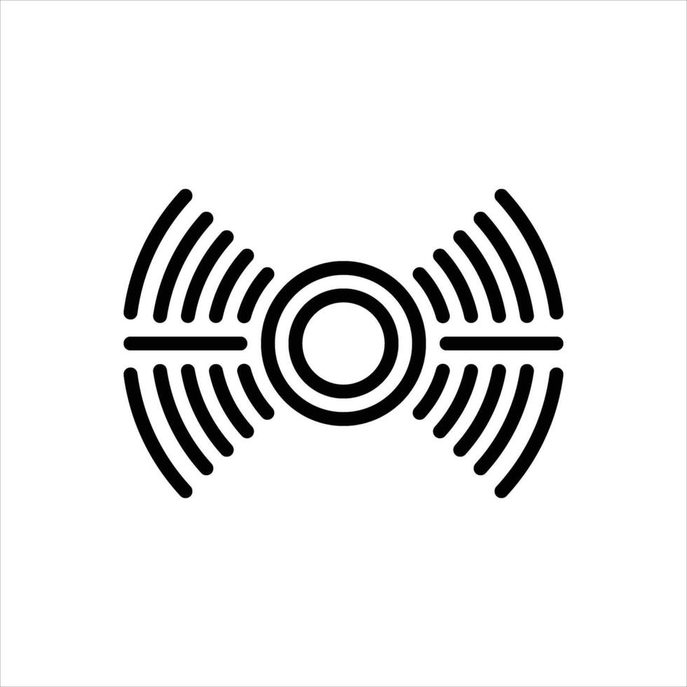 Black line icon soundwave vector