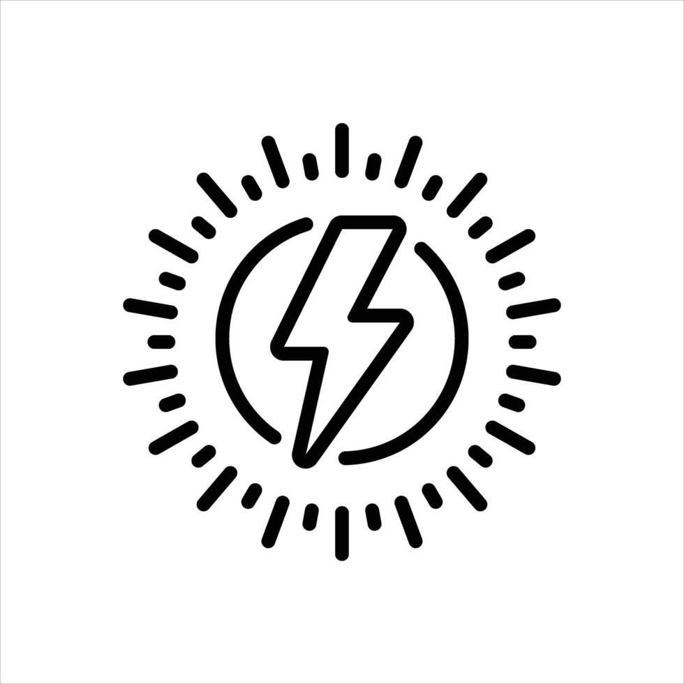 Black line icon electricity vector