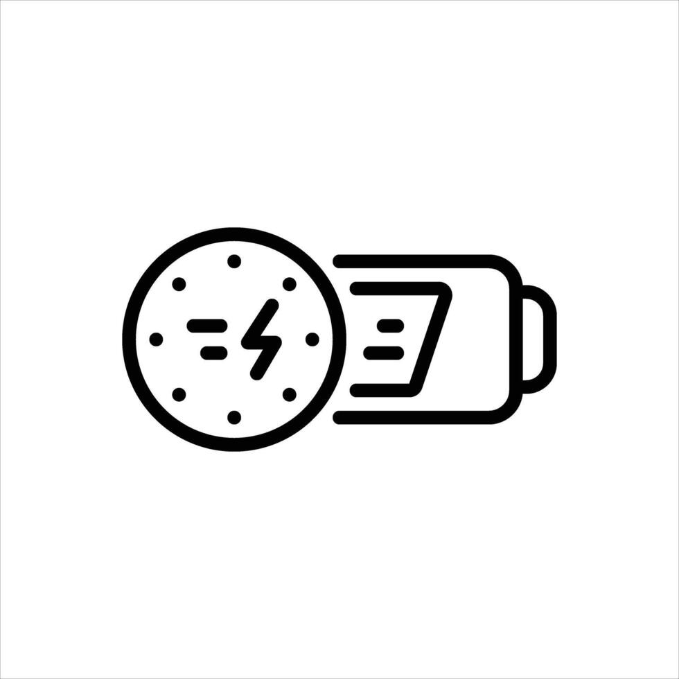 Black line icon fast charge vector