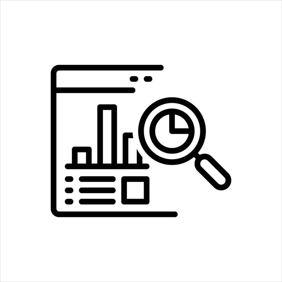 Black line icon analystics vector
