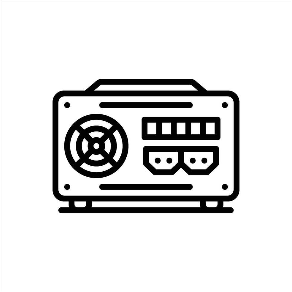 Black line icon power supply vector