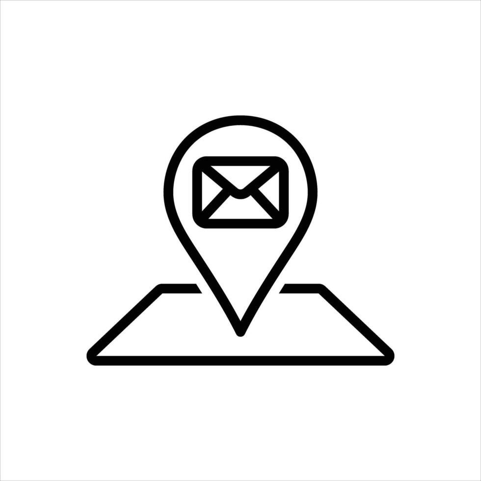 Black line icon address vector