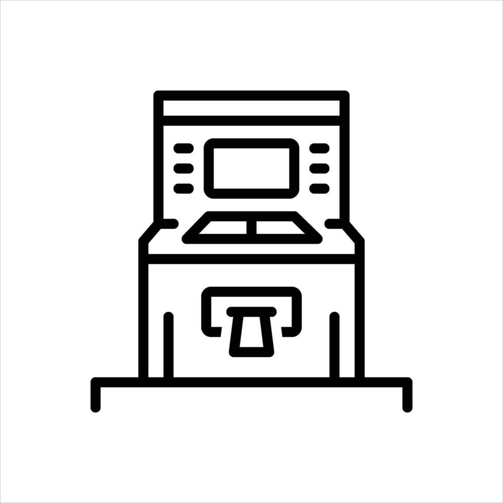 Black line icon atm vector