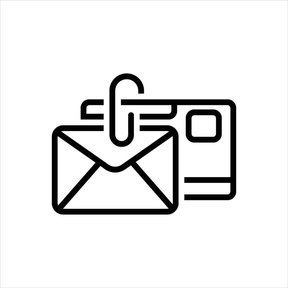 Black line icon attachment vector