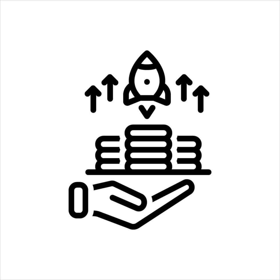 Black line icon earn vector
