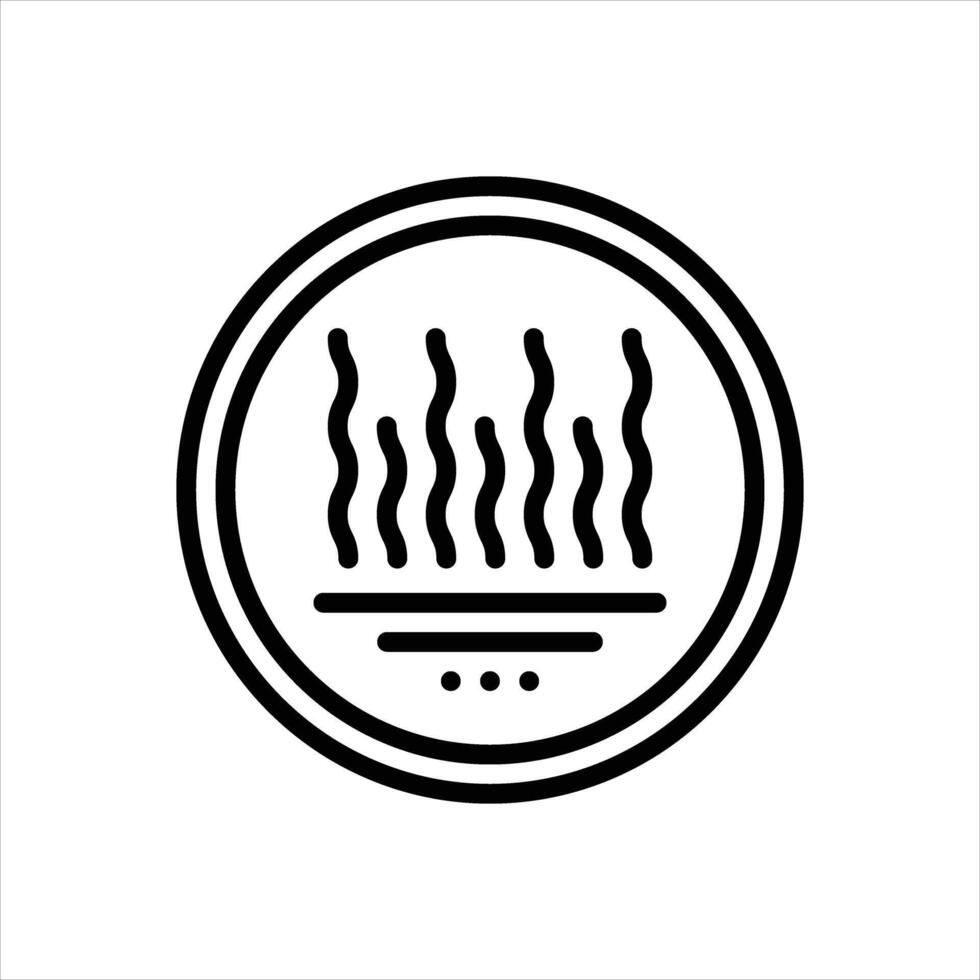 Black line icon hot surface vector