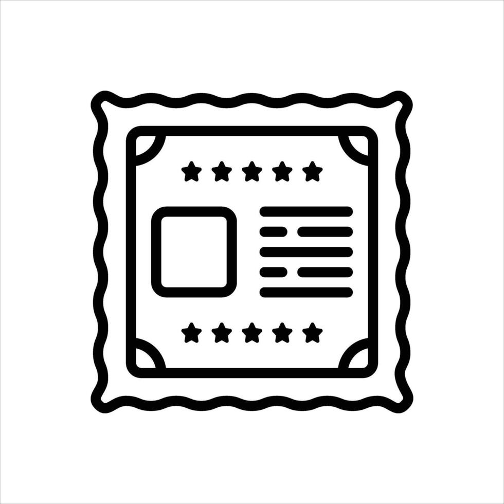 Black line icon stamp vector