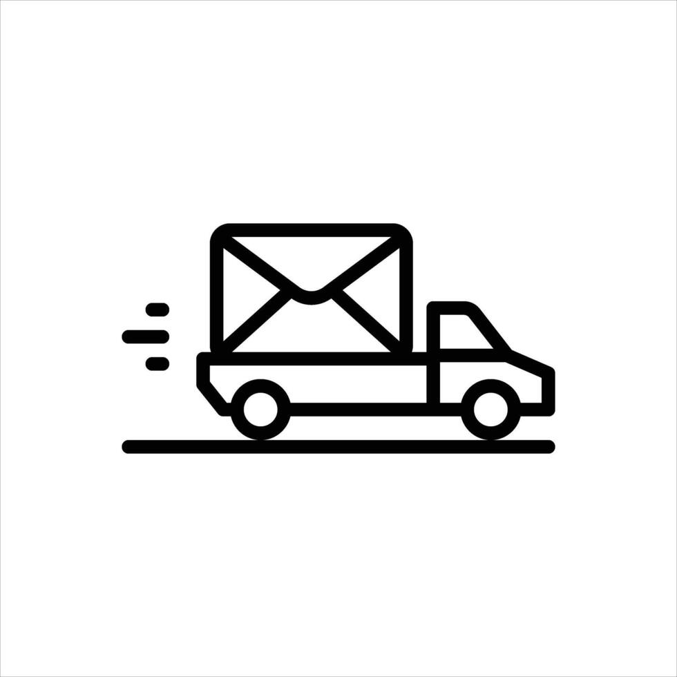 Black line icon delivery vector