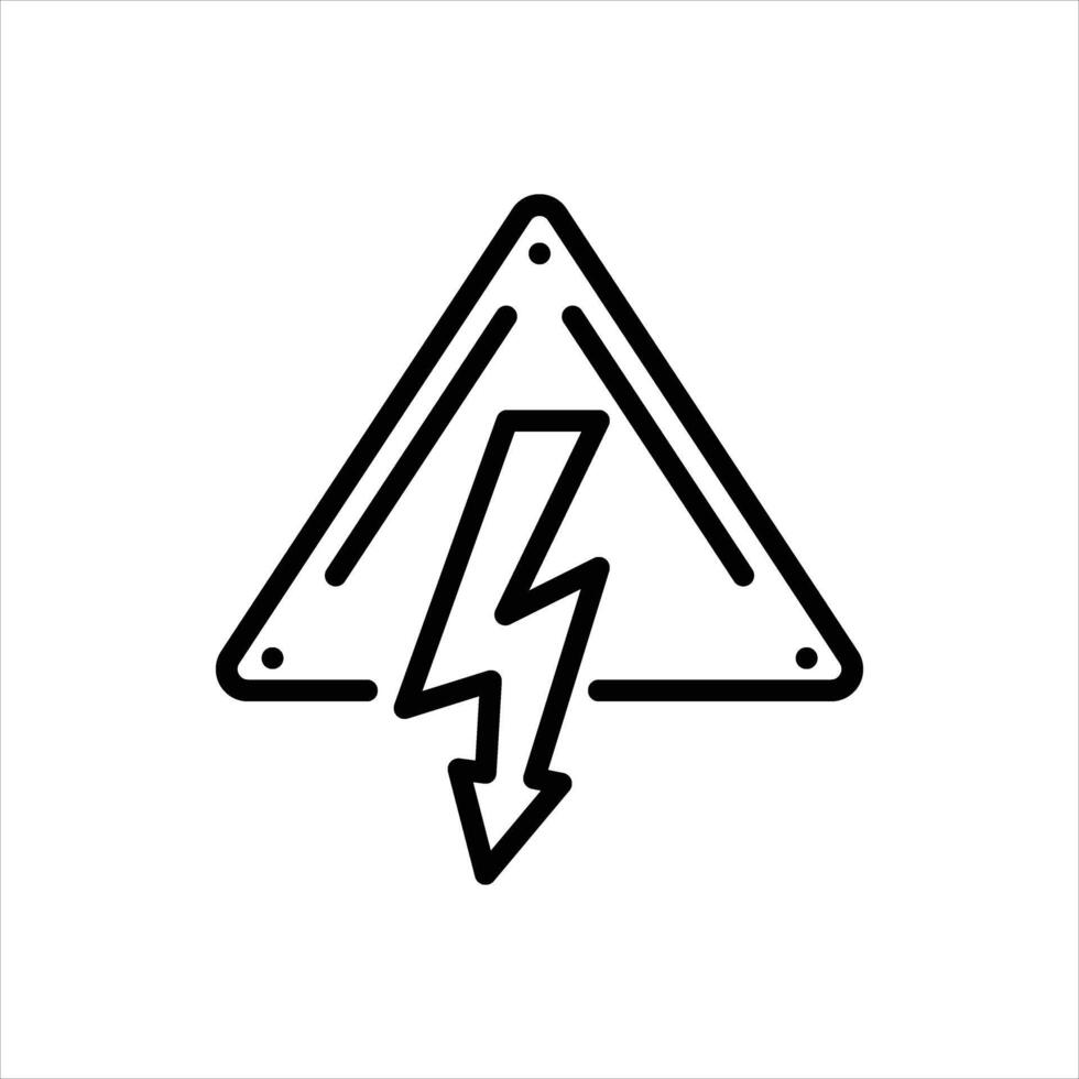 Black line icon high voltage vector