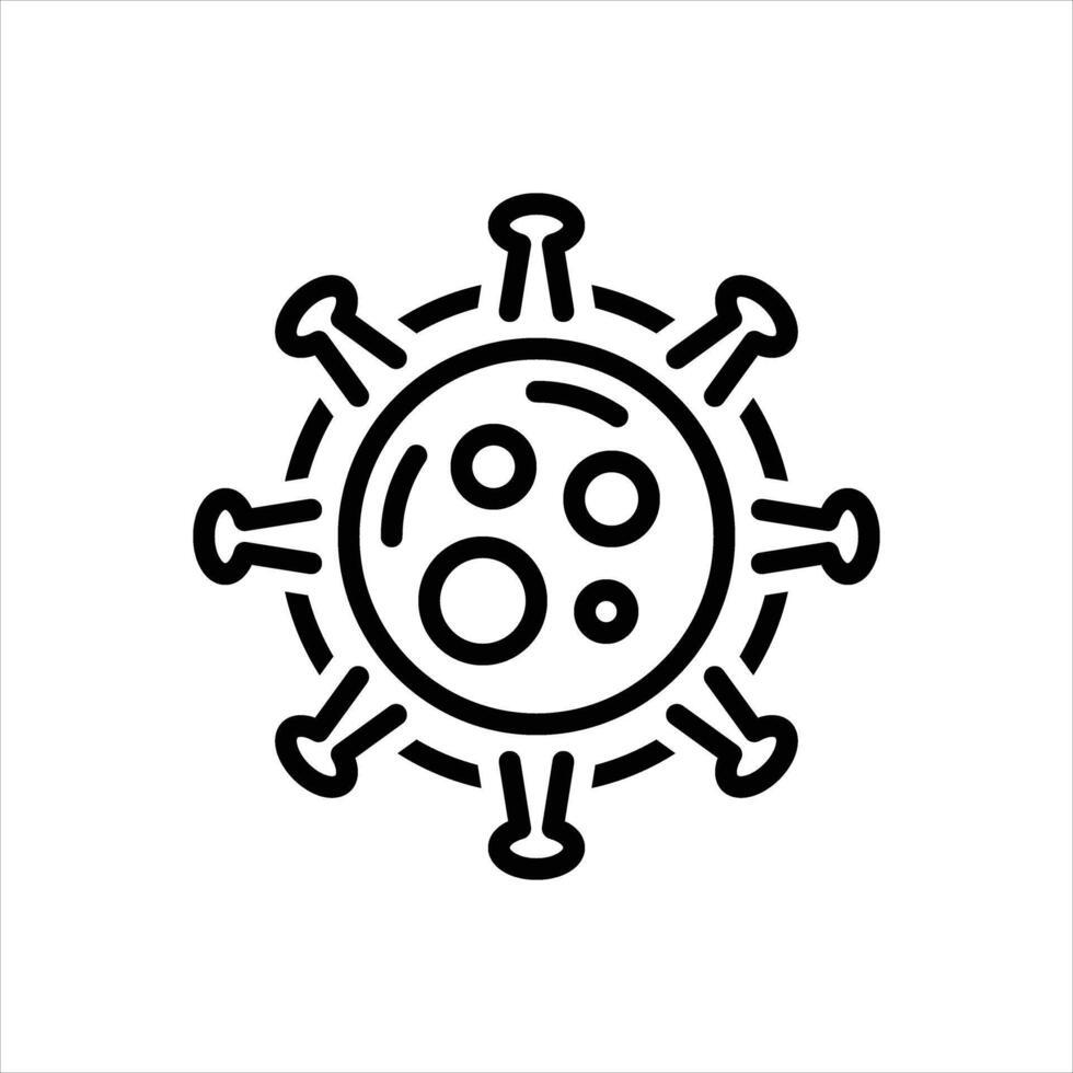 Black line icon virus vector