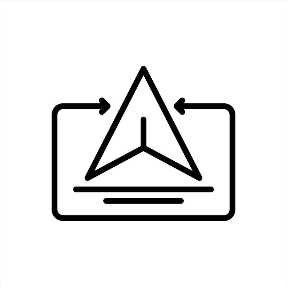 Black line icon send vector