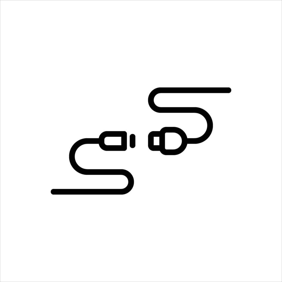 Black line icon power cord vector
