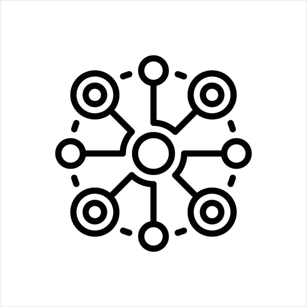 Black line icon connectivity vector