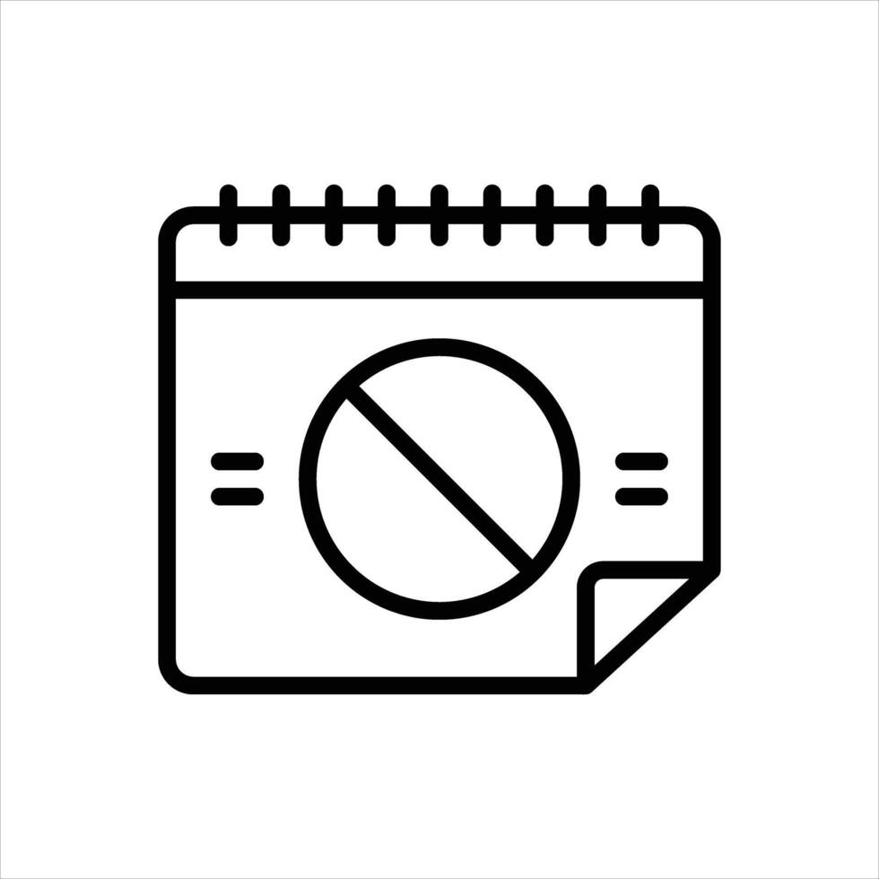 Black line icon unavailable vector